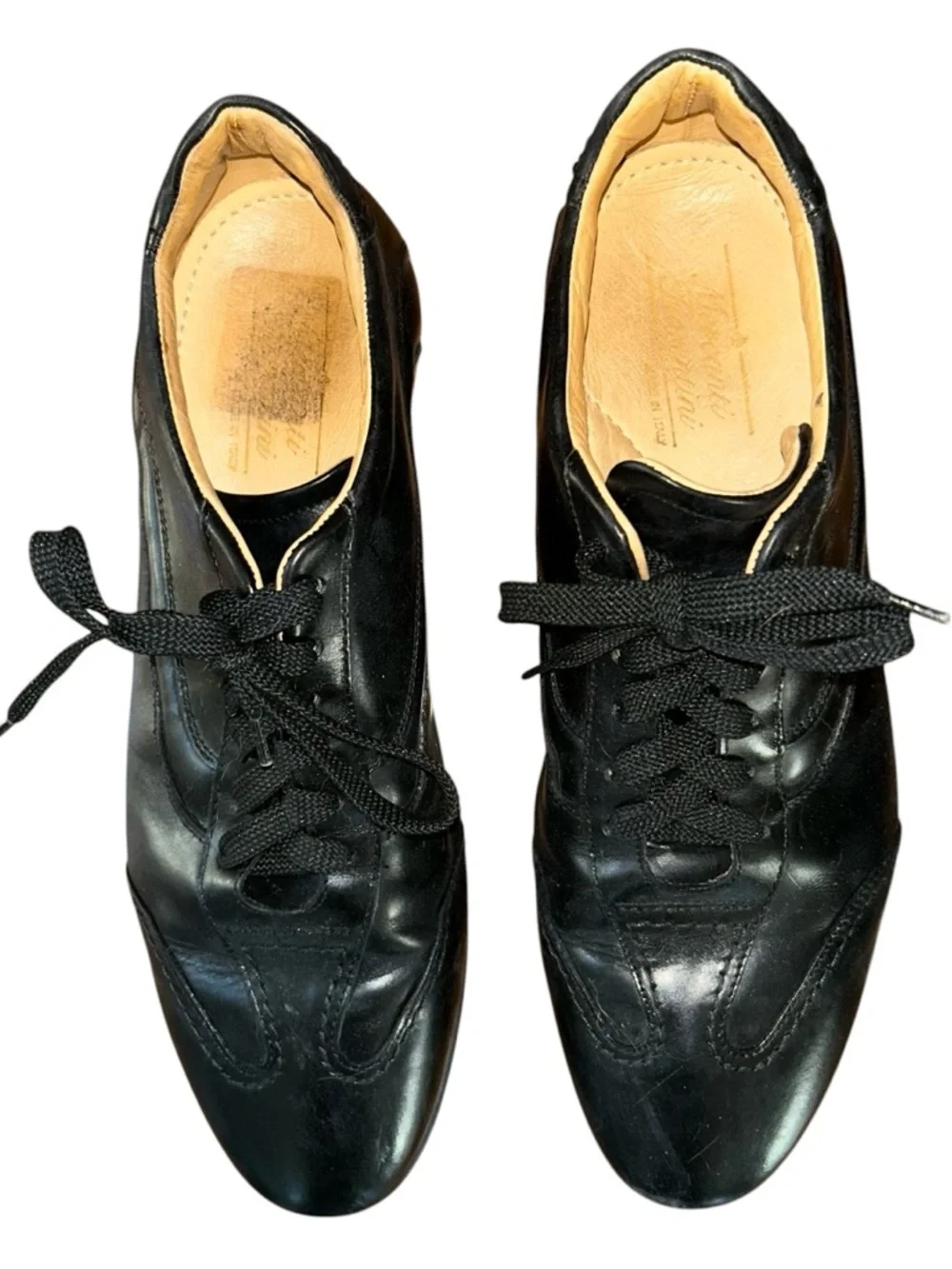 Mercanti Fiorentini Black‎ Leather Lace Up Shoes Mens 10.5 M Comfort Italy